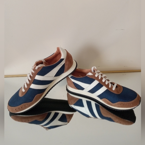 Gola Men's Navy / Brown / Off White Track Mesh 317 Sneakers Size 10 - Picture 6 of 15